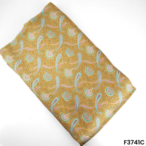 Positional Print Jacquard Silk Fabric-F3741